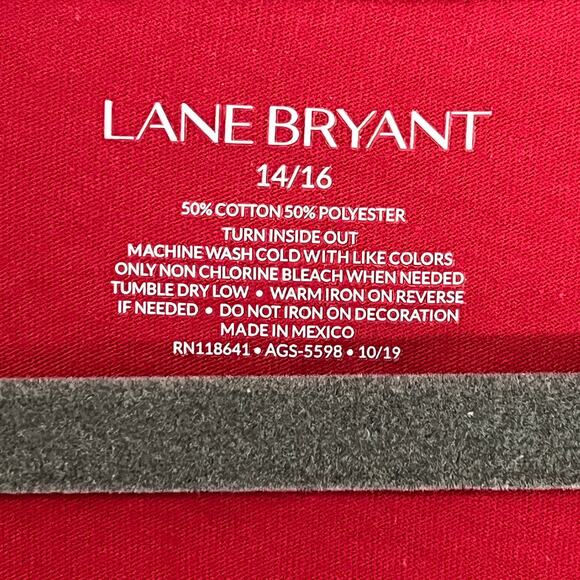 NWT Layne Bryant Christmas Long Sleeve t-shirt V-Neck Holiday Glitter 14/16 - Picture 4 of 5